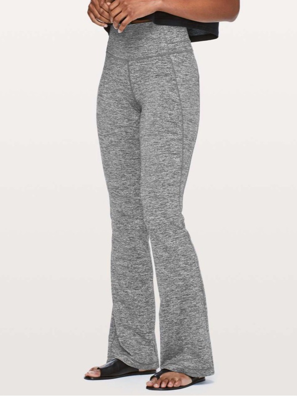 lululemon athletica groove Heathered Gray Flare Leg Pants Leggings 32”